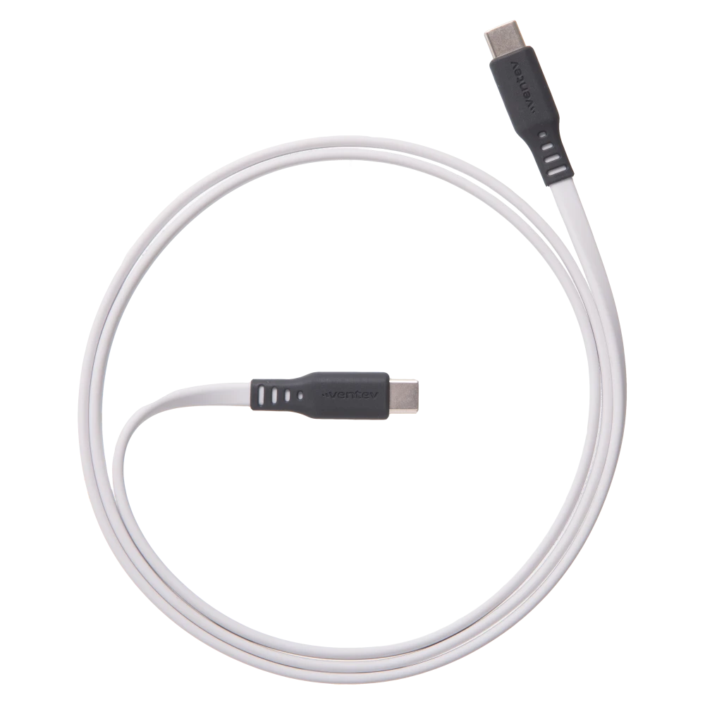 Ventev Flat USB-C to USB-C White 6Ft